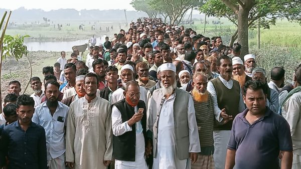 চরের ৪টি মৌজা নিয়ে,গোবিন্দপুর চরবাসীর প্রতিবাদ সভা!