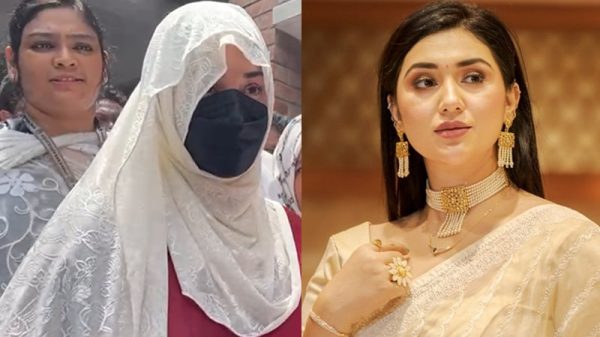 বোরকা পরে আদালতে গেলেন অপু বিশ্বাস?