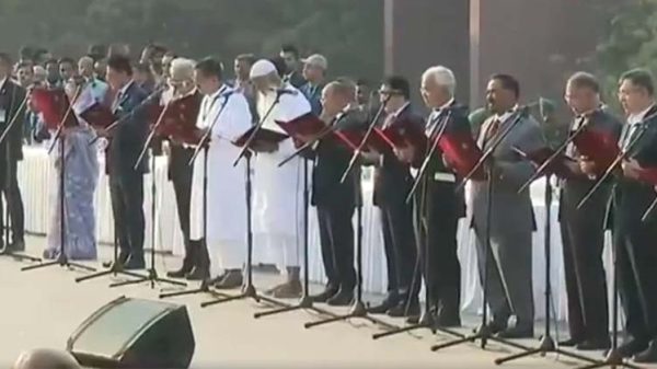 ২৫জন মন্ত্রী শপথ নিলেন